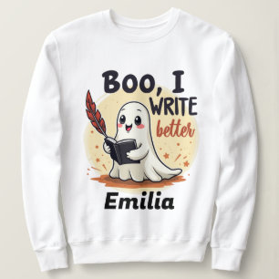Sudadera Boo Escribo Mejor Nombre Personalizado Halloween