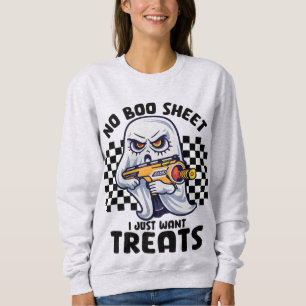 Sudadera Boo Ghost Halloween Spooky   Ninguna Hoja De Bote