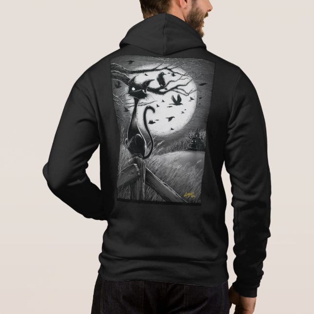 Sudadera Boo Kitty siente una omnipresente azofia eólica (Reverso)