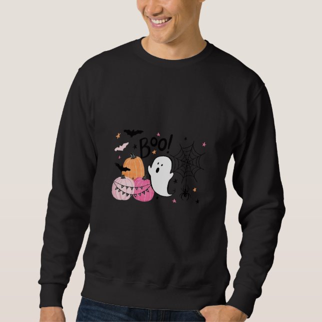 Sudadera boo with ghost and pumpkins for halloween costume (Anverso)