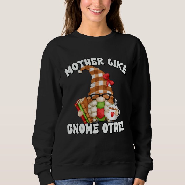 Sudadera Book  Gnome Mom Saying For Tea  Grandma Librarian (Anverso)