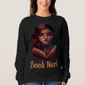 Sudadera Book Nerd Cute Reading Girl  Perfect for Book