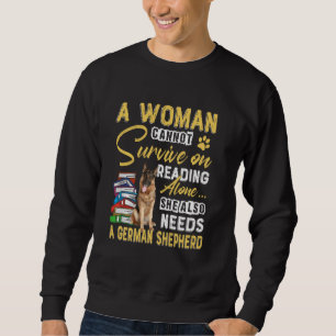Sudadera Bookaholic Lady Cute German Shepherd Mom Bookworm