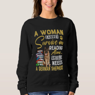 Sudadera Bookaholic Lady Cute German Shepherd Mom Bookworm