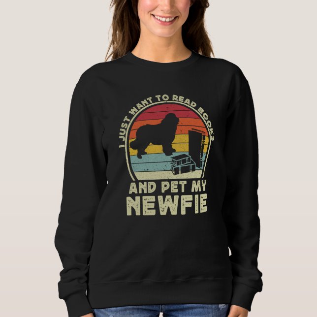 Sudadera Books And Newfie For Men Women Newfoundland Dog Da (Anverso)