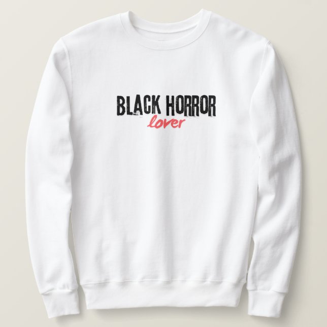 Sudadera Booktok de los amantes del terror negro masculino (Anverso del diseño)