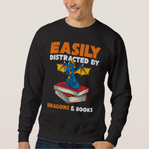 Sudadera Bookworm Fantasy Animal Reading Retro Book Dragon