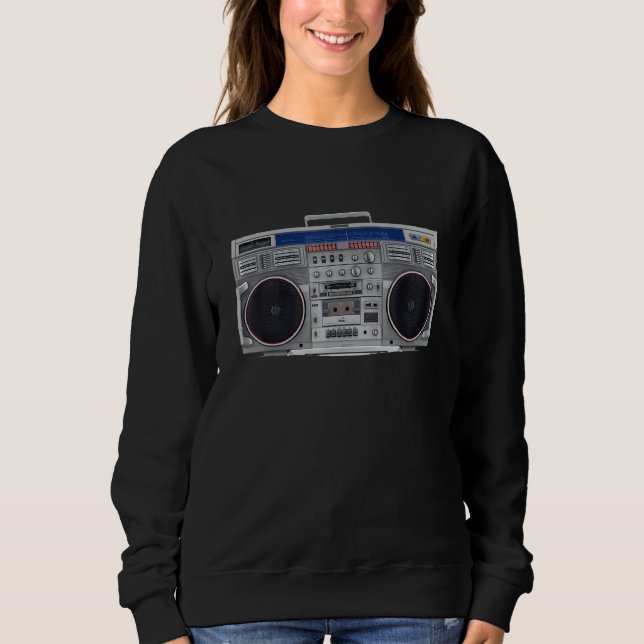 Sudadera Boombox 80s 90s Música Retro Hip Hop Rap con culo (Anverso)