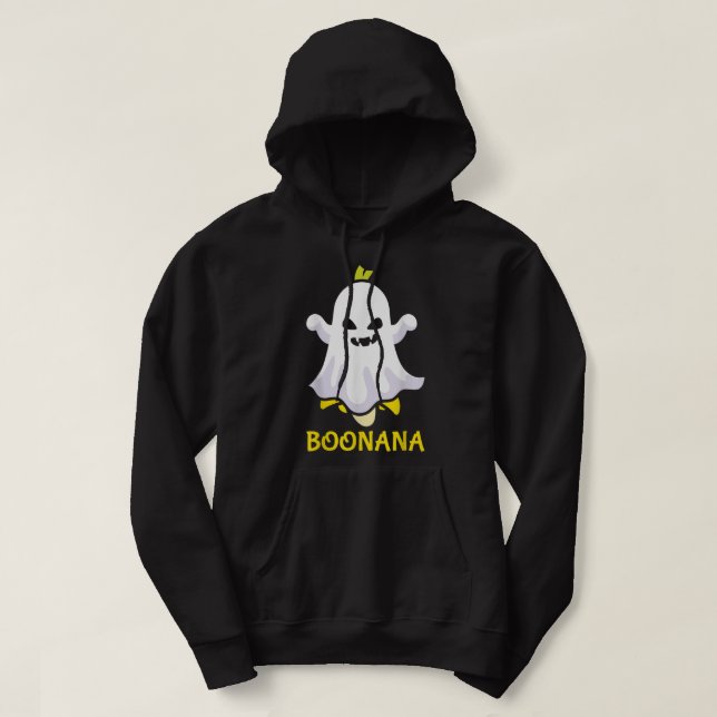 Sudadera Boonana Banana Ghost Funny Scary Cute Halloween Co (Diseño del anverso)