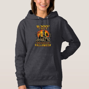 Sudadera Booo Espeluznante Halloween Bruja Caldero Castillo