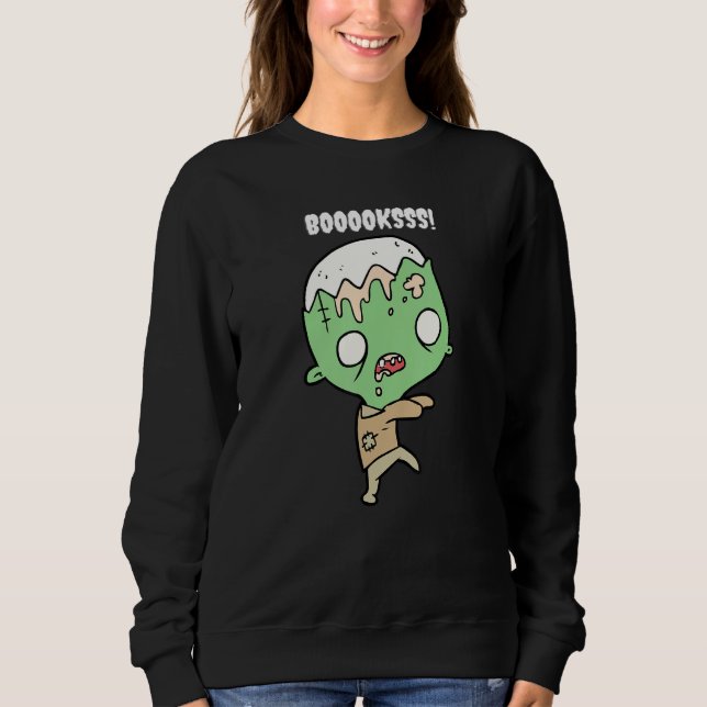 Sudadera Booooks Cute Zombie Figure Unique Halloween Teache (Anverso)