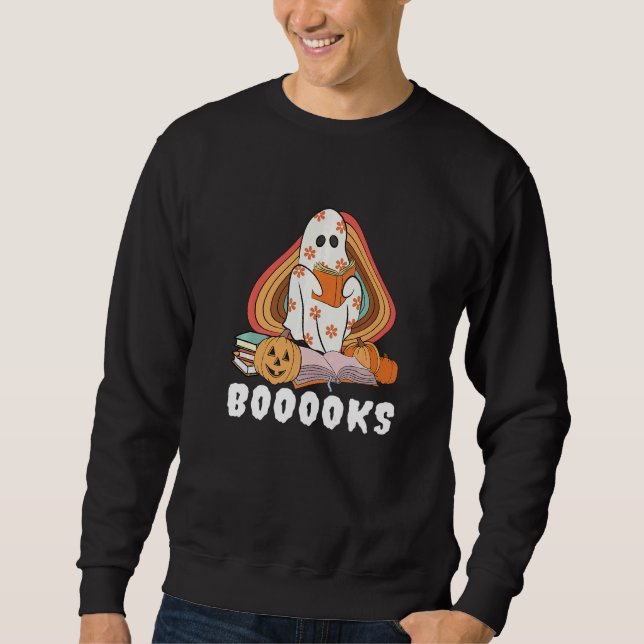Sudadera Booooks Ghost Boo Read Books Library Teacher Hallo (Anverso)