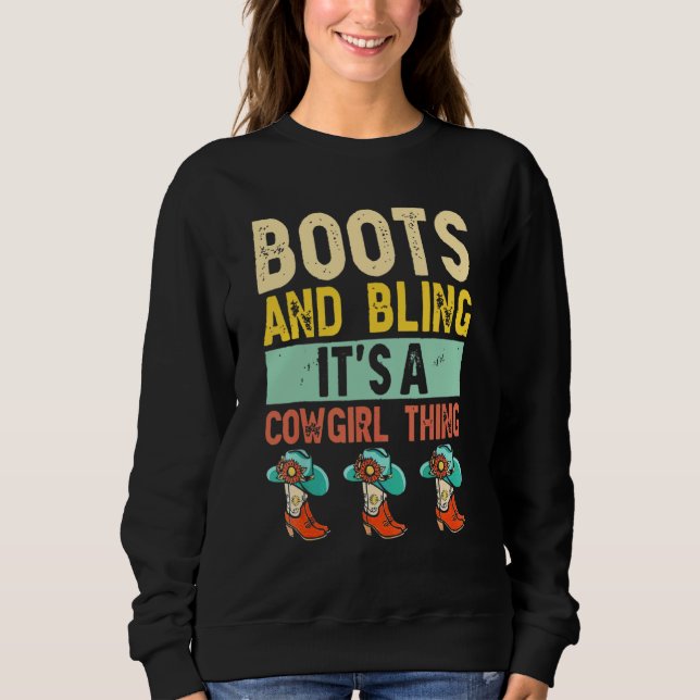 Sudadera Bootes y un Gorra de Rodeo Cowgirl Thing (Anverso)