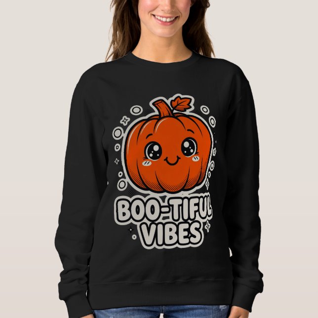 Sudadera Bootiful Vibes Pun Halloween Tee (Anverso)