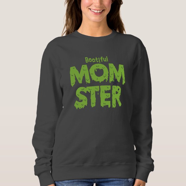 Sudadera Bootious Momster Mom Funny Halloween Puns (Anverso)