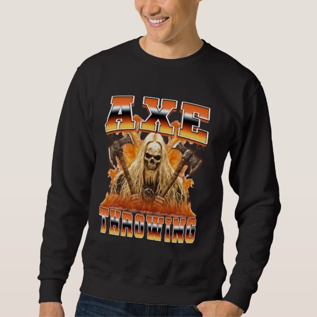 Sudadera Bootle de Ax Throwing Ax Thrower Skeleton Skull 90 (Anverso)