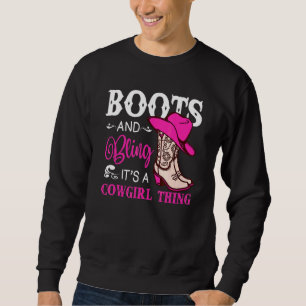 Sudadera Boots and Bling It's A Cowgirl Thing Rodeo Gorra