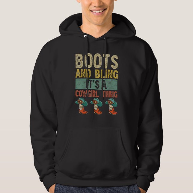 Sudadera Boots and Bling It's A Cowgirl Thing Rodeo Gorra 3 (Anverso)
