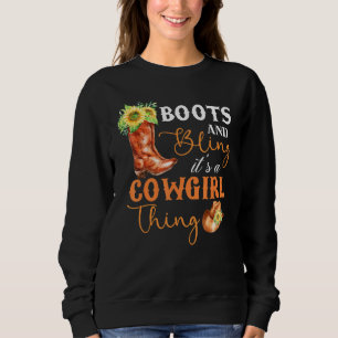 Sudadera Boots and Bling It's a Cowgirl Thing Rodeo Gorra F
