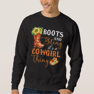 Sudadera Boots and Bling It's a Cowgirl Thing Rodeo Gorra F
