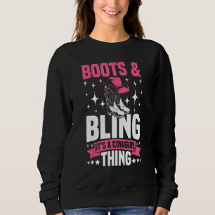 Sudadera Boots and Bling It's a Cowgirl Thing Western Women