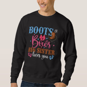 Sudadera Boots Bow Big Sister te ama Fiesta de Revelación d