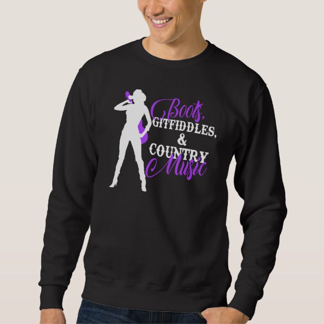 Sudadera Boots Gitfiddle Y Country Music Cowgirl (Anverso)