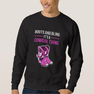 Sudadera Boots Y Bling It A Cowgirl Thing Horse Riding
