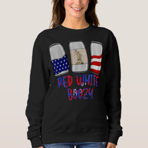 Sudadera Boozy Blanco Rojo El 4 De Julio Tomando Independen