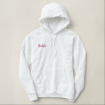 Sudadera Bordada Con Capucha Novias con bordado de zip Hoodie (R) forrado en Sh<br><div class="desc">Novia con cremallera con el texto bordado "Novia". ¡personalizable total! Cambie el texto, el estilo de letra y el color del hilo de conversación a su gusto utilizando el botón "Personalizar it!" de la página. Incluso puede agregar texto adicional. Disponible en una variedad de prendas. Perfecto para compromisos, ducha de...</div>