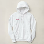 Sudadera Bordada Con Capucha Novias con bordado de zip Hoodie (R) forrado en Sh<br><div class="desc">Novia con cremallera con el texto bordado "Novia". ¡personalizable total! Cambie el texto, el estilo de letra y el color del hilo de conversación a su gusto utilizando el botón "Personalizar it!" de la página. Incluso puede agregar texto adicional. Disponible en una variedad de prendas. Perfecto para compromisos, ducha de...</div>