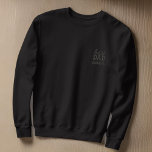 Sudadera Bordada Mejor tipografía de monograma simple y moderna de<br><div class="desc">Monogramas modernos de letras simples en la uva.</div>
