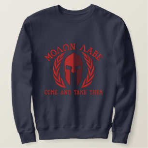 Sudadera Bordada Molon Labe Spartan Helmet Laurels Embroidery