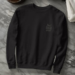 Sudadera Bordada Monograma simple moderno mejor tipografía de papá<br><div class="desc">Monogramas modernos y simples de letras en el frente y en la nape.</div>