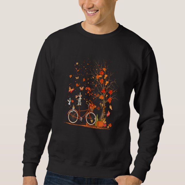 Sudadera Borde Collie Perro Calabaza Bicicleta Caída Sale Á (Anverso)