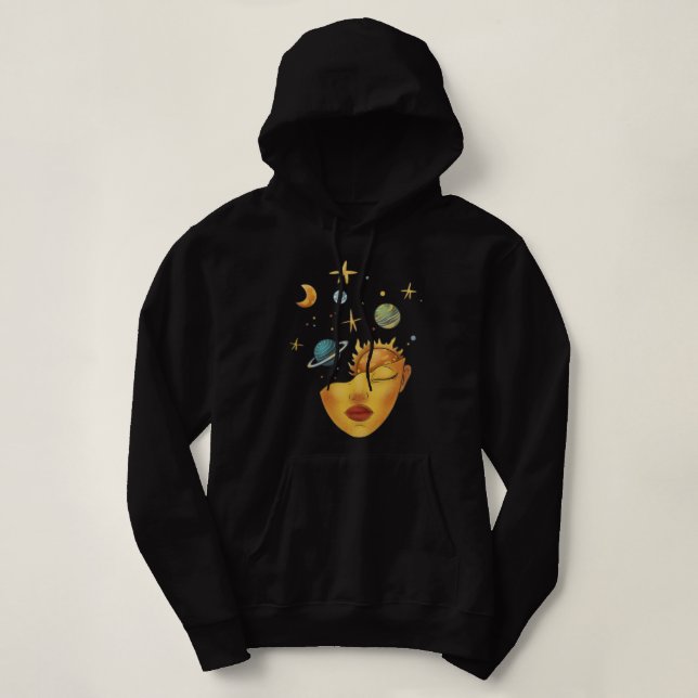 Sudadera Borde de galaxia en el universo l Negro (Diseño del anverso)