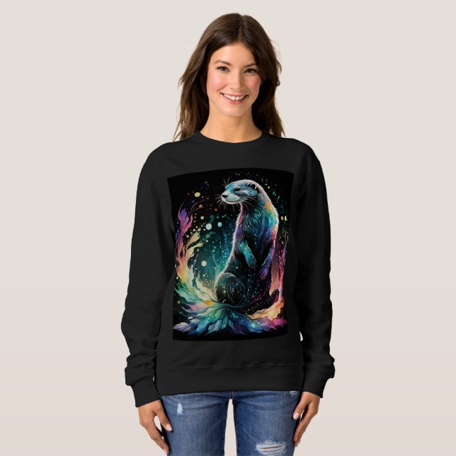 Sudadera Borde del espectro: el brillo de las nutrias (Anverso completo)