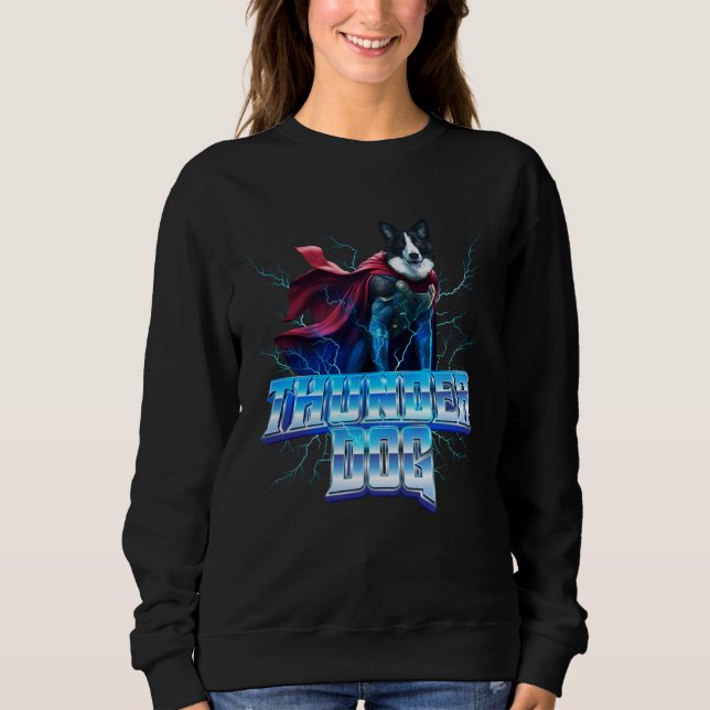 Sudadera Border Collie as the God of Thunder and Lightning (Anverso)
