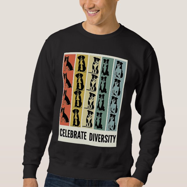 Sudadera Border Collie Celebrate Diversity Dog Border Colli (Anverso)