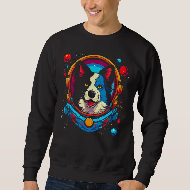 Sudadera Border Collie Dog Astronaut (Anverso)