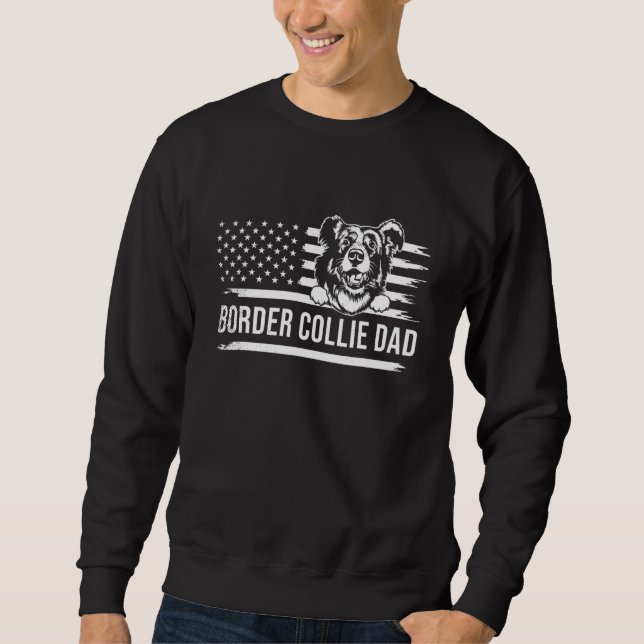 Sudadera Border collie dog DAD dog owner mixed with USA pat (Anverso)