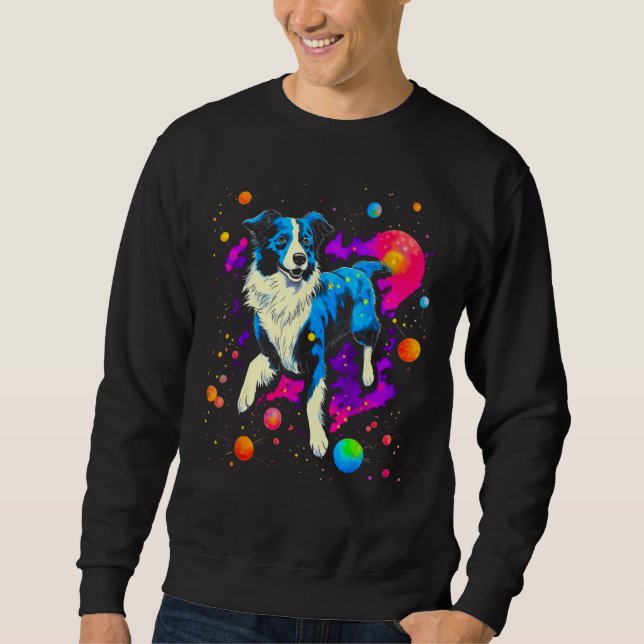 Sudadera Border Collie Dog in Space (Anverso)
