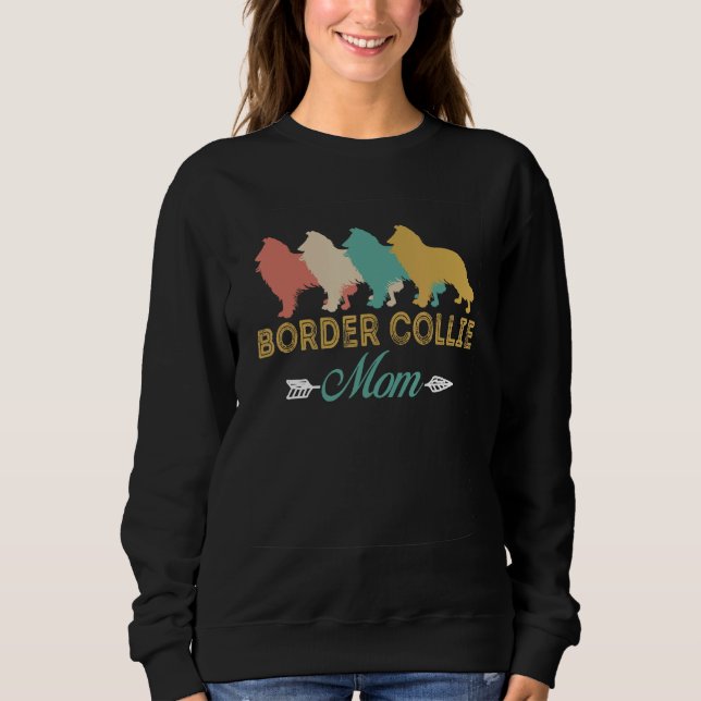 Sudadera Border Collie Dog Retro Border Collie Mom grandma (Anverso)