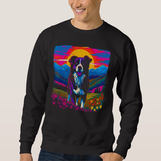 Sudadera Border Collie Dog Sunset (Anverso)