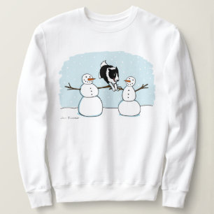 Sudadera Border Collie en vacaciones de invierno con muñeco