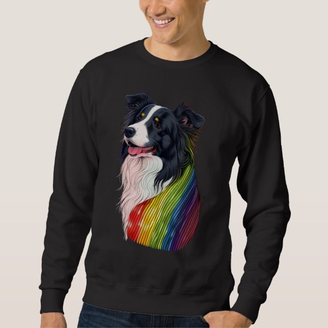 Sudadera Border Collie Gay Pride Dog LGBT on Border Collie  (Anverso)