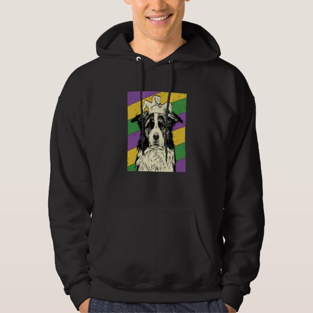 Sudadera Border Collie Jester Mardi Gras Dog Mom or Dad (Anverso)