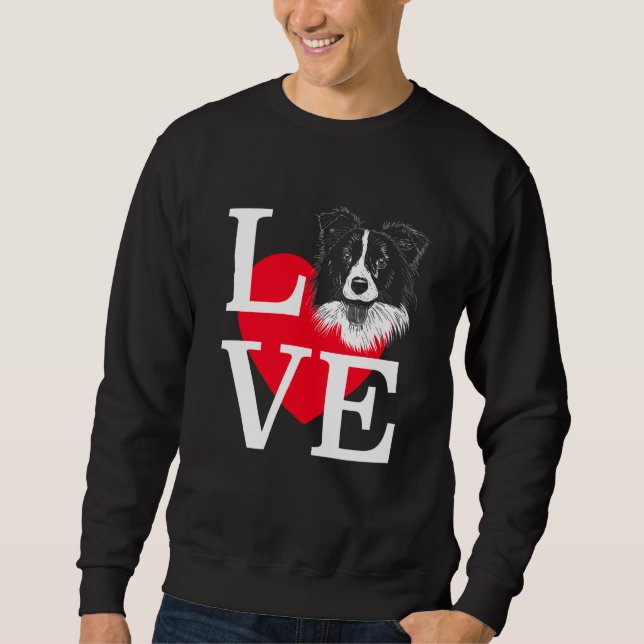 Sudadera Border Collie Love Cute heart Border Collie (Anverso)