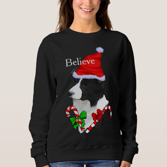 Sudadera Border Collie Navidad Alegre (Anverso)