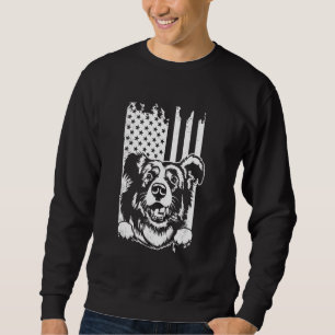 Sudadera Border collie perro bandera americana artsy USA pa